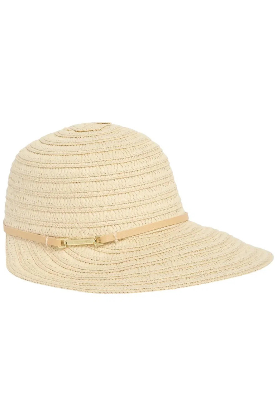Vince Camuto Tonal Straw Face Framer Visor Hat Natural